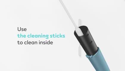 IQOS ORIGINALS DUO tobacco holder cleaned with cleaning stick	