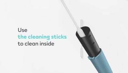 IQOS ORIGINALS DUO tobacco holder cleaned with cleaning stick	