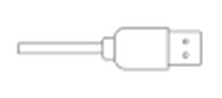 USB charging port line drawing.